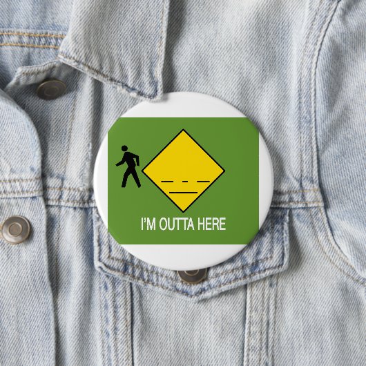 Ik ben hier buiten ronde button 4,0 cm (In situ)