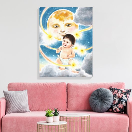 Ik ben hier! canvas afdruk (Insitu (Woonkamer))