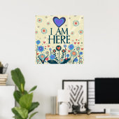Ik ben hier citaat abonnee collab inspiratie poster (Thuiskantoor)