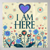 Ik ben hier citaat abonnee collab inspiratie poster (Voorkant)