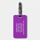 Ik ben hier! Custom Funny Bagagelabel - Paars (Achterkant verticaal)