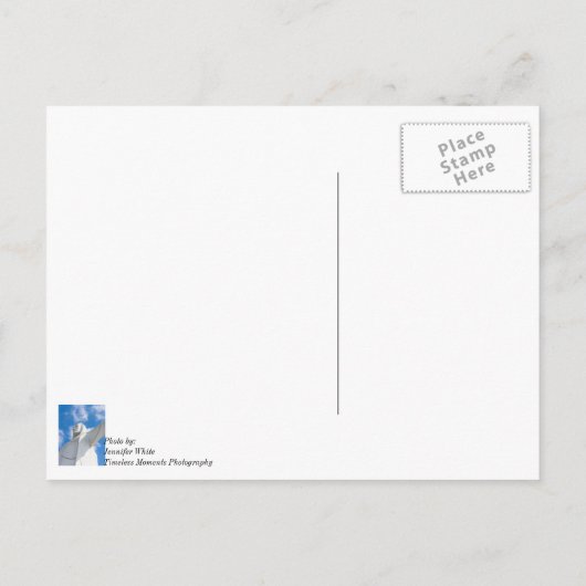 Ik ben hier dank je wel ansichtkaart briefkaart (Achterkant)