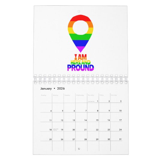 Ik ben hier en ben trots op LGBT Kalender (Jan 2026)