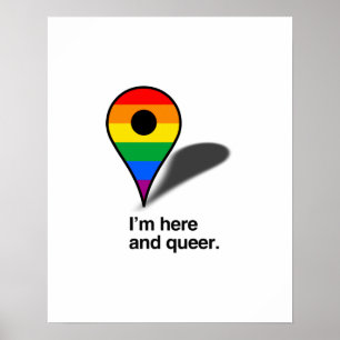 Ik ben hier en queer poster