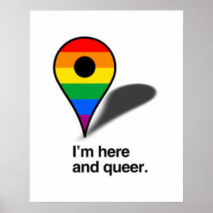Ik ben hier en queer poster
