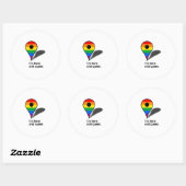 Ik ben hier en queer ronde sticker (Vel)