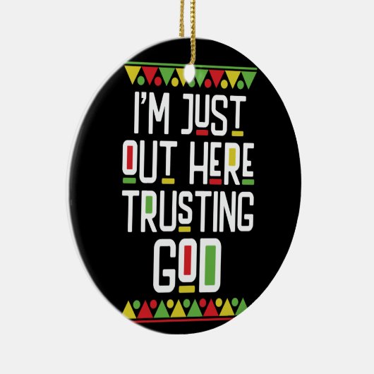 Ik ben hier gewoon in godsnaam Shirt 90s stijl. Keramisch Ornament (Rechts)