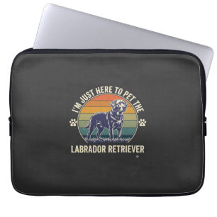 Ik ben hier gewoon Labrador retriever hond aaien R Laptop Sleeve