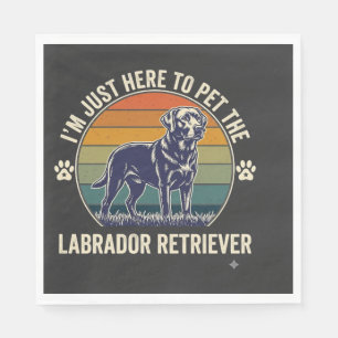 Ik ben hier gewoon Labrador Retriever hond aaien R Servet