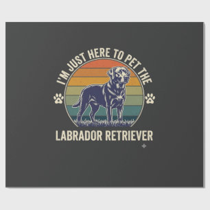 Ik ben hier gewoon Labrador Retriever hond Retro z Cadeaupapier