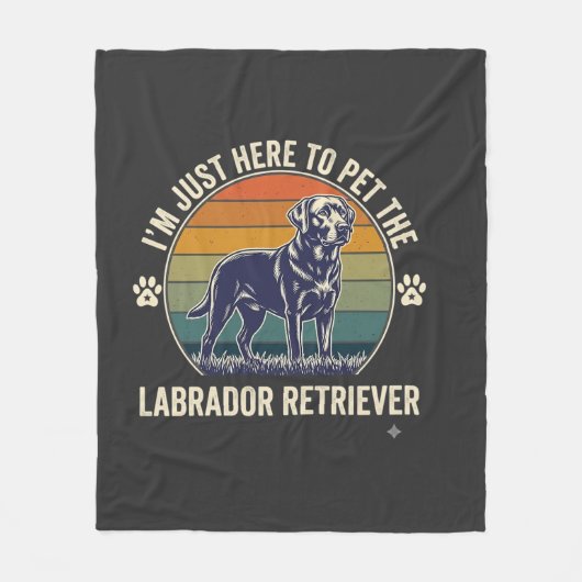 Ik ben hier gewoon Labrador Retriever Hond Retro Z Fleece Deken (Voorkant)