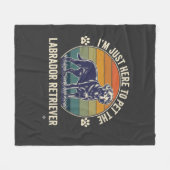 Ik ben hier gewoon Labrador Retriever Hond Retro Z Fleece Deken (Voorkant (Horizontaal))