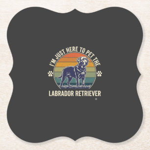Ik ben hier gewoon Labrador Retriever Hond Retro Z Kartonnen Onderzetters