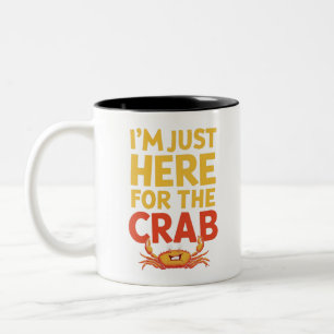 Ik Ben Hier Gewoon Voor De Krab Grappig Eten Liefh Tweekleurige Koffiemok