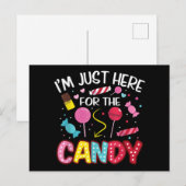 Ik Ben Hier Gewoon Voor De Snoep Grappig Halloween Feestdagenkaart (Voorkant / Achterkant)