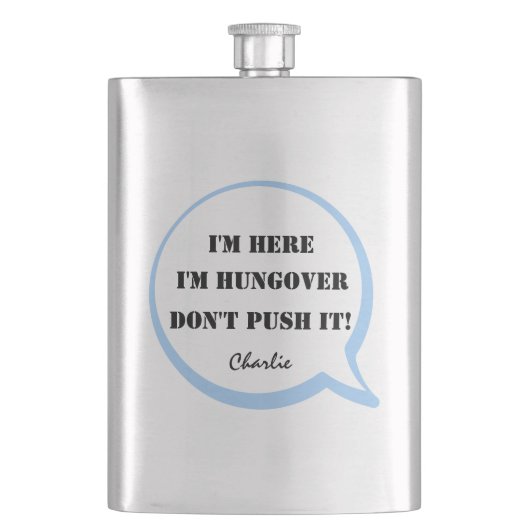 Ik ben hier, ik heb honger, duw het niet! bewerkba flacon (Voorkant)