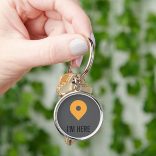 “Ik ben hier – Minimale Locatie Pin Sticker Sleutelhanger