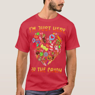 Ik ben hier net voor Snoep Funny Halloween Spooky T-shirt