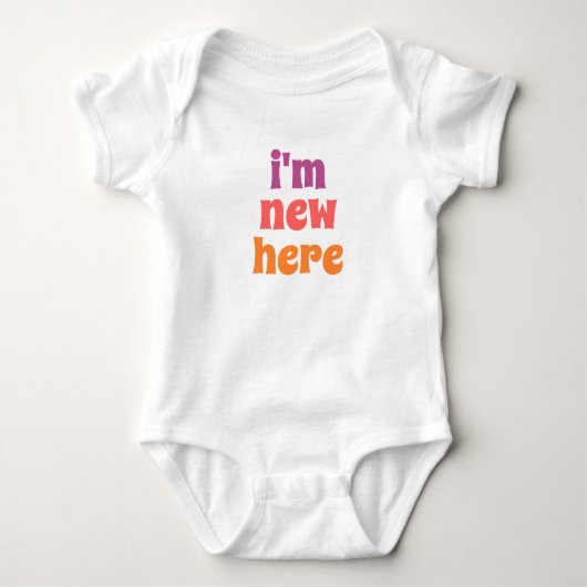 Ik ben hier nieuw baby bodysuit (Voorkant)