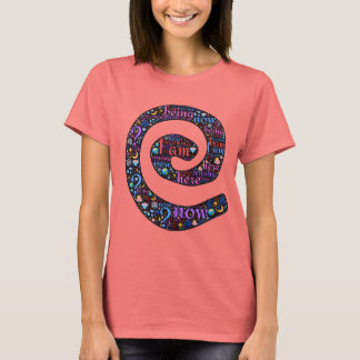 Ik ben hier, nu, heilige spirale emoji-kunst t-shirt