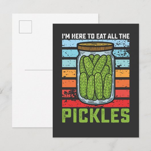 Ik ben hier om alle augurken  te eten uitnodiging briefkaart (Voorkant / Achterkant)