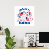 Ik ben hier om grappig 4 juli te luiden poster (Thuiskantoor)