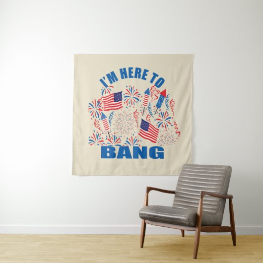 Ik ben hier om grappig 4 juli te luiden wandkleed (In situ)
