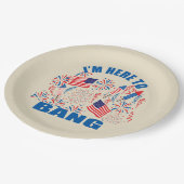 Ik ben hier om grappig te slaan op 4 juli papieren bordje (Gekanteld)