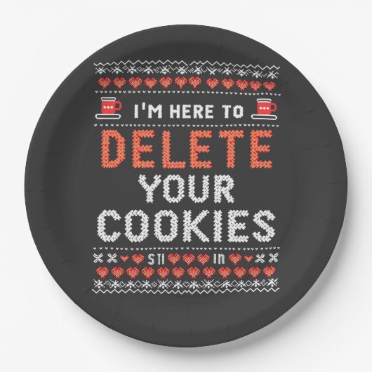 Ik ben hier om je cookies te verwijderen lelijk ke papieren bordje (Voorkant)