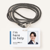 Ik ben hier om te helpen - Vrijwilligers ID Badge (Voorkant met draagriem)