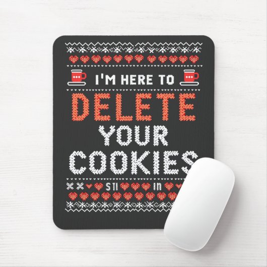 Ik ben hier om uw cookies lelijke kersttrui te ver muismat (Met muis)
