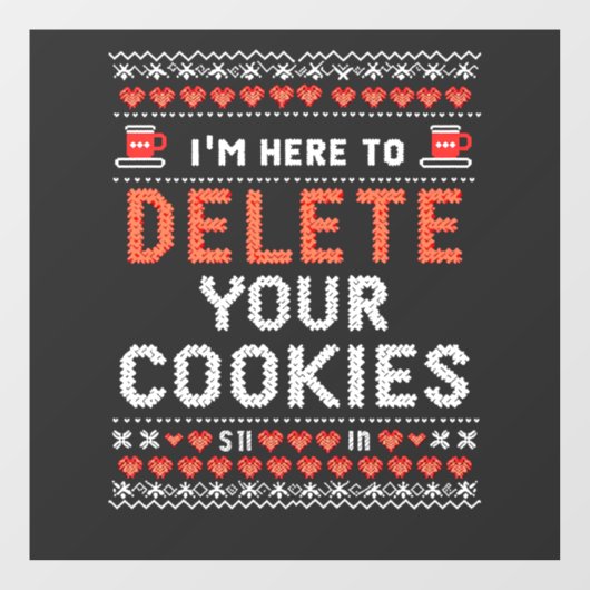 Ik ben hier om uw cookies lelijke kersttrui te ver raamsticker (Vel)