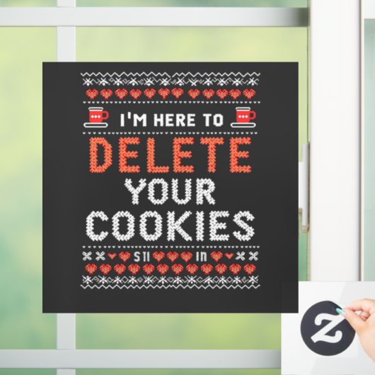 Ik ben hier om uw cookies lelijke kersttrui te ver raamsticker (Huis)