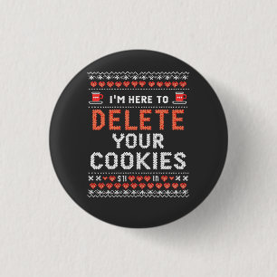 Ik ben hier om uw cookies lelijke kersttrui te ver ronde button 3,2 cm
