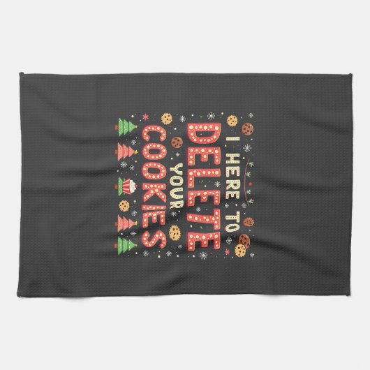 Ik ben hier om uw cookies lelijke kersttrui te ver theedoek (Horizontaal)