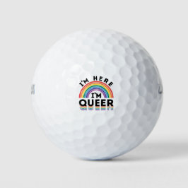 Ik ben hier Queer Gay Pride Month Rainbow Golfballen