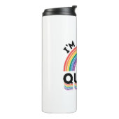 Ik ben hier Queer Gay Pride Month Rainbow Thermosbeker (Gedraaid links)