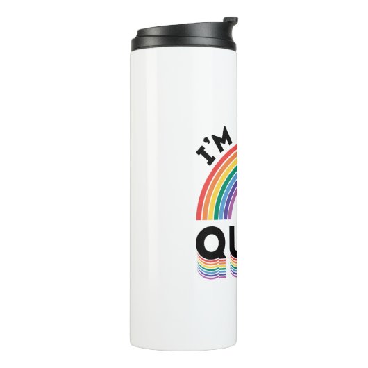 Ik ben hier Queer Gay Pride Month Rainbow Thermosbeker (Gedraaid links)