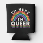 Ik ben hier Queer LGBTQ Rainbow Gay Pride Blikjeskoeler (Achterkant)