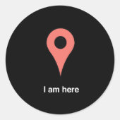 Ik ben hier ronde sticker (Voorkant)