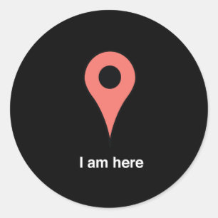 Ik ben hier ronde sticker