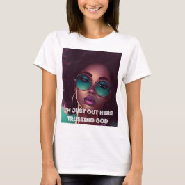 IK BEN HIER SLECHTS GOD LADIES SLIM TSHIRT
