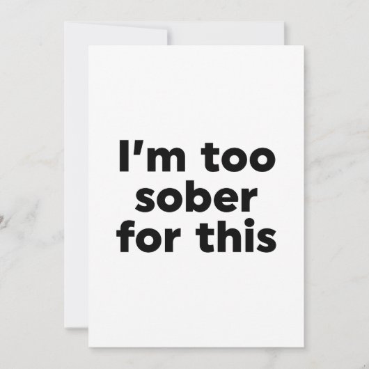 Ik ben hier te nuchter voor. kaart (Voorkant)