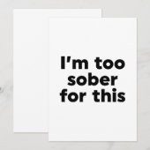 Ik ben hier te nuchter voor. kaart (Voorkant / Achterkant)