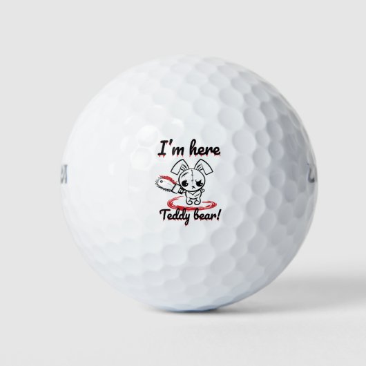 Ik ben hier Teddy Bear Grumpy Voodoo Bunny Golfballen (Voorkant)