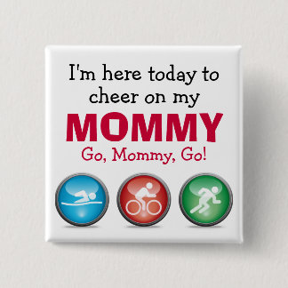 Ik ben hier voor Cheer op mijn mama - Race Day But Vierkante Button 5,1 Cm