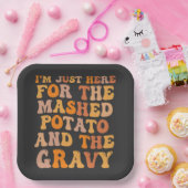 Ik ben hier voor de aardappelpuree papieren bordje (Feest)