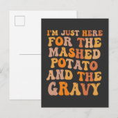 Ik ben hier voor de aardappelpuree uitnodiging briefkaart (Voorkant / Achterkant)