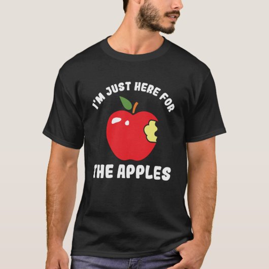 Ik ben hier voor de Apple Picking Apple T-shirt (Voorkant)
