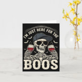 Ik ben hier voor de boeken Funny Halloween Skeleto Kaart (Gele Bloem)